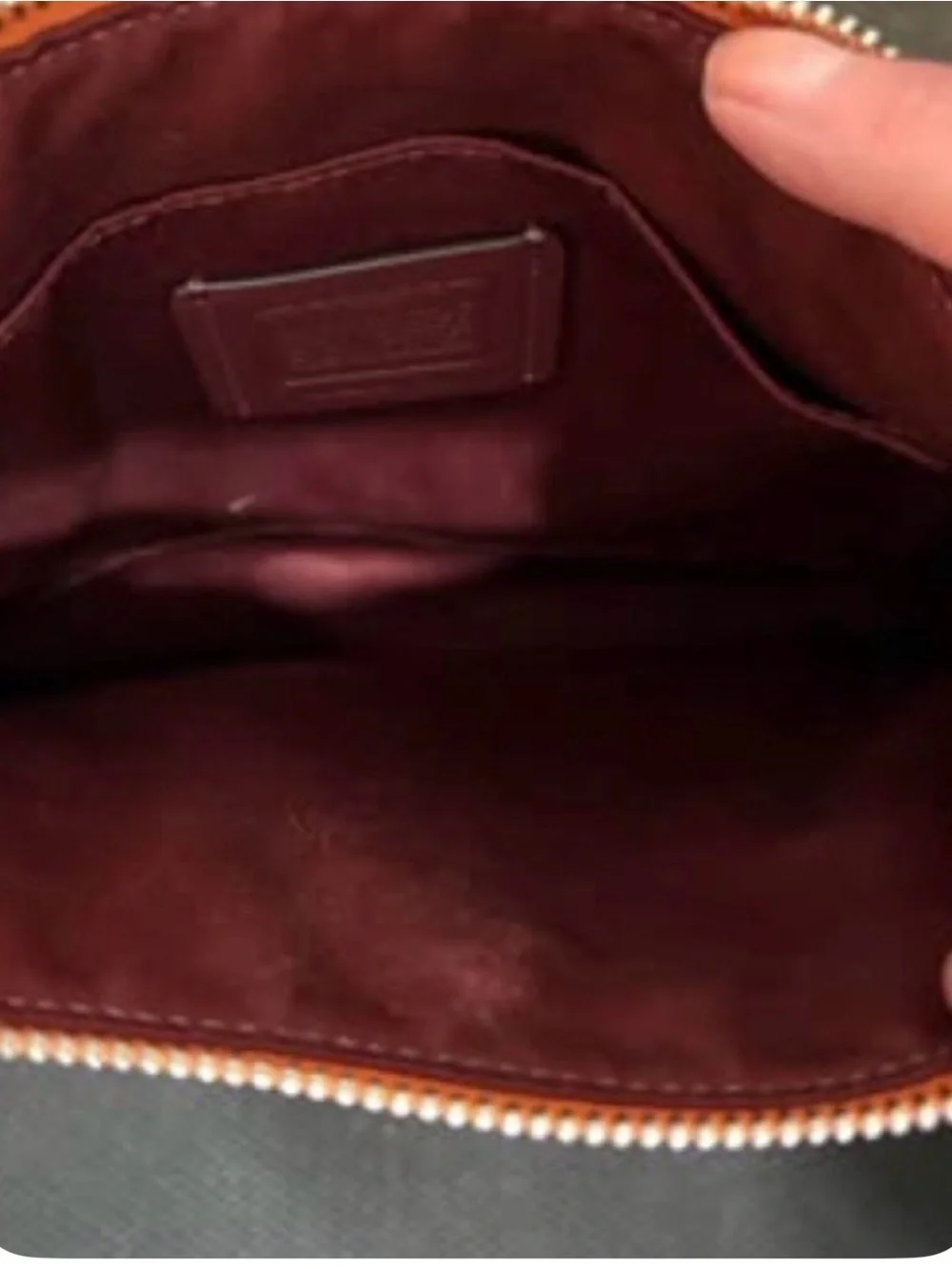 Coach Orange Pebbled Leather Crossbody with Silver Hardware